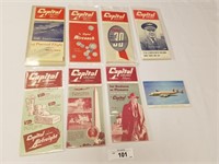 7 Vintage Capital Airlines Time Tables & 1 Post Ca