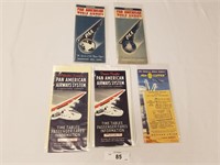 Selection of 5 Pan American Time Tables 1940-1949