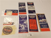 Selection of 10 Vintage Mid-Continent Airlines Ite