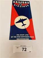 Vintage Hanford Airlines The Chief Line Schedule f