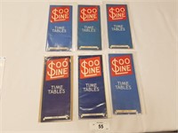 Selection of 6 SooLine Train Time Tables-1939-1950