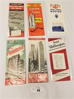 Selection of 6 Vintage Hotel Pamphlets from New Yo