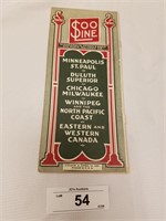 Vintage SooLine Train Time Table from 1937