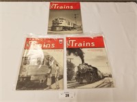 3 Vintage Trains Magazines from 1949-Railroading