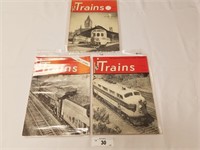 3 Vintage Trains Magazines from 1950-Railroading