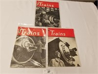 3 Vintage Trains Magazines from 1948 & 1949