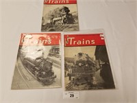 3 Vintage Trains Magazines from 1949 & 1950