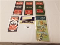 Group of 6 L&N Railroad Media-Time Tables,Map,Tick