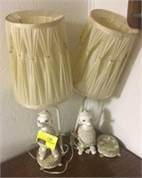 Lot of two Poodle Lamps 
Need some repairs
