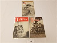 3 Vintage Trains Magazines from 1943-Railroading