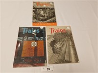 3 Vintage Trains Magazines from 1945-Railroading