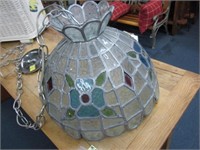 Vintage Styled Stained Glass Floral Chandelier