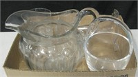 Various Americana Glass Pitcher, Vases & Bowl