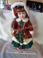 Porcelain Doll - Christmas Dress