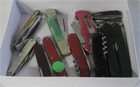 Lot of Various Single & Multi-Tool Pocket Knives