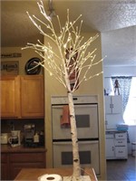 63" Tall White Light Up Birch Tree