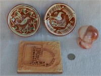 Mexican Clayware Bowls, Onyx Mushroom, Chaco Form