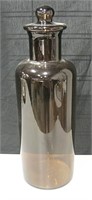 Tall Brown Glass & Finial Top Medicinal Style Jar