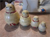 Matryoshka Style Cat Form Nesting Dolls, 6.25"H