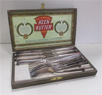 Antique Keen Kutter 6pc Each Knife & Fork w/ Case