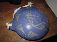 6" x 5" ACOMA Blue Pottery Jug - Signed