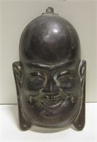 7" Hanging Brass Buddha Head