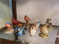 Bird figurines: Goebel bluebird - bisque robin,