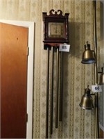 Doorbell/clock wired in electric, wooden clock