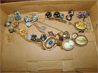 Locket necklaces - clip earrings