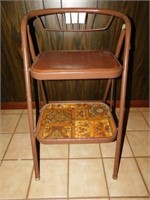 Brown folding kitchen stool