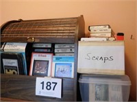 Roll front storage box full of 8 track tapes: