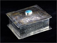 Navajo Sterling Silver Turquoise Jewelry Box