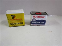 Old Mansion & McCormick Mustard tins