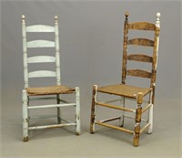 Pair 18th c. Hudson Valley Chairs