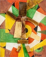IVAN KLIUN Russian 1870-1943 OOC Abstract Wood