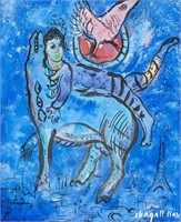 MARC CHAGALL Russian-French 1887-1985 Oil on Board