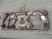 Decorative Board with Vintage Items - 48" Long