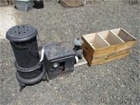 Heater, Stove, Grinder, Wood Crate