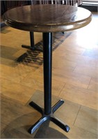 Solid Wood 24" Round Cocktail Table W/ Cast Iron