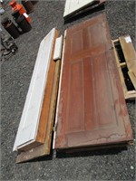 Vintage Wood Foldout Ironing Board & Wood Doors