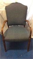 BLUE UPHOLSTERED ARM CHAIR