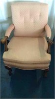 PINK UPHOLSTERED ARM CHAIR