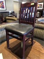 Solid Wood Dining Chair With Black Cushion Seat