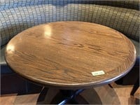 Solid Wood Round Dining Table W/ Cast Iron Base