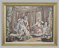 Antique / Vintage European Genre Scene Tapestry