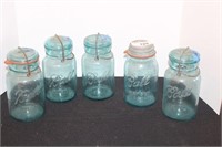 SELECTION OF BALL MASON JARS-BLUE IN COLOR