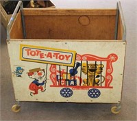 TOTE A TOY BOX WITH WHEELS