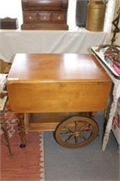 WOOD SERVING CART WITH EXTENTIONS