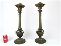 Pair 19th c. Astral Lamps