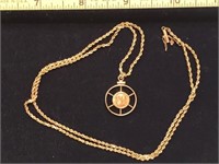 14K ROPE W/1865 GOLD COIN PENDANT 9.2 GRAMS
